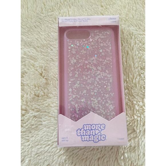 More Than Magic iPhone 8+/7+/6s+/6+ Glitter Case- Pink Heart - Picture 1 of 2